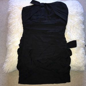 Strapless Knot/Bow Detail Black Express Dress